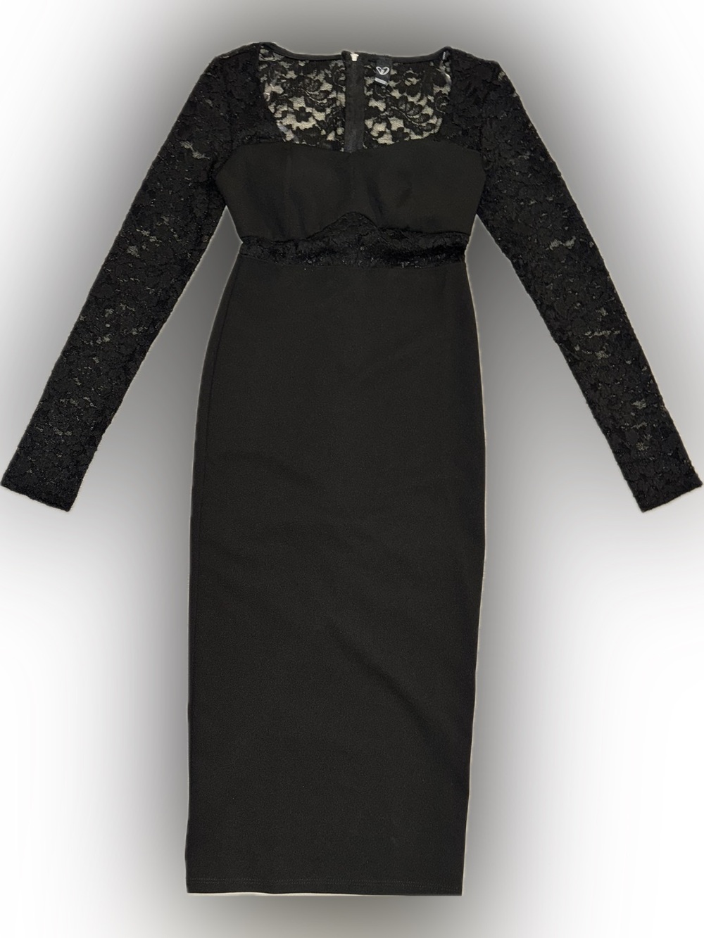 Windsor, Black Lace-Sleeve Bodycon Dress - Elegant Evening Wear